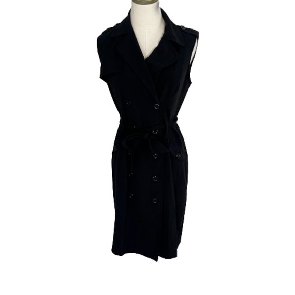 Spense Dresses & Skirts - Spense Size 8 Mini Shirt Dress Black Waist Tie